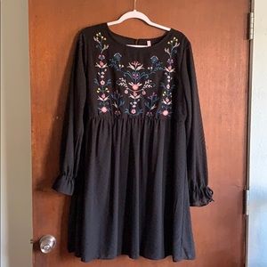 Long sleeve black dress